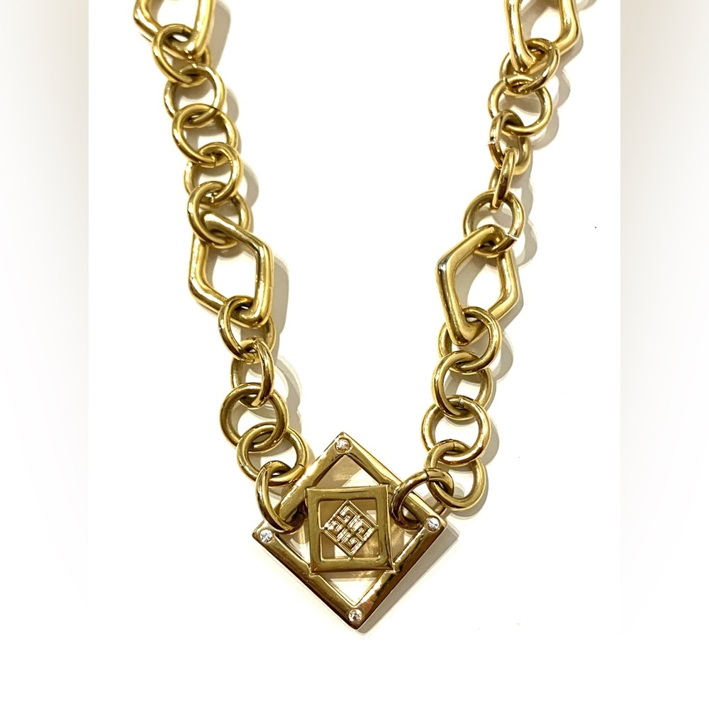 Vintage Givenchy Gold Tone Chunky Long Necklace